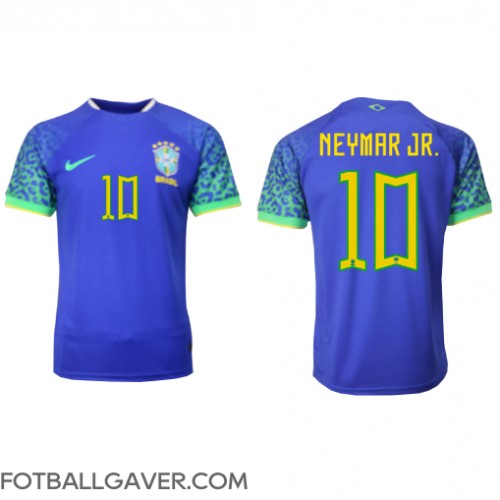 Brasil Neymar Jr #10 Fotballklær Bortedrakt VM 2022 Kortermet